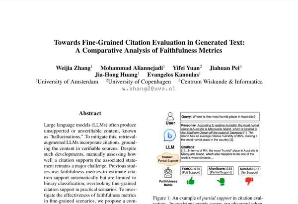 Towards Fine-Grained Citation Evaluation in Generated Text: A Comparative Analysis of Faithfulness Metrics