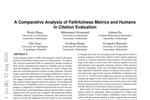 A Comparative Analysis of Faithfulness Metrics and Humans in Citation Evaluation